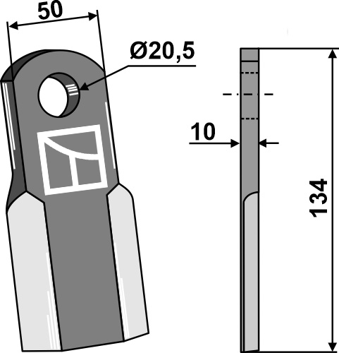 Kniv 134x50mm