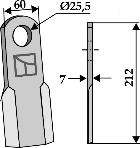Kniv 212x60mm