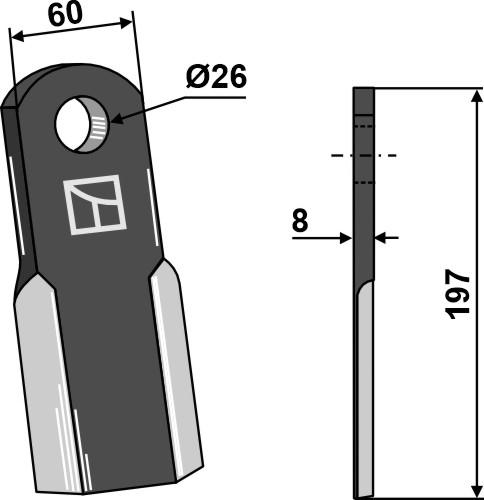 Kniv 197x60mm