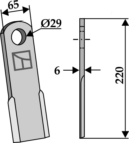Kniv 220x65mm