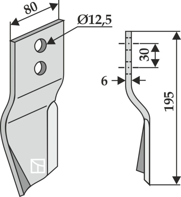 Kniv 195x80mm