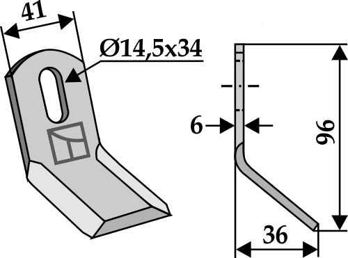 Y-kniv 96x41mm