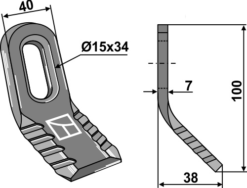 Y 100x40mm - kniv
