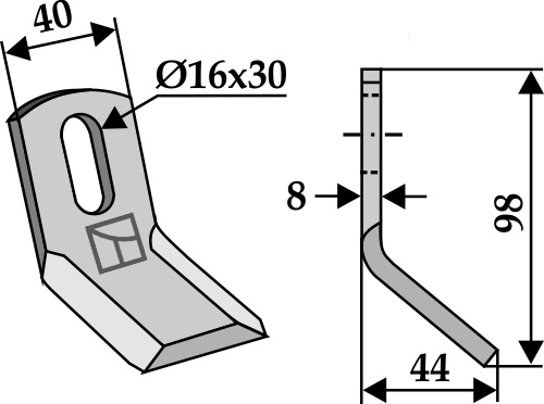 Y 98x40mm - kniv