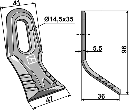 Y-kniv 96x41mm