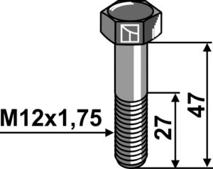 63-uni-900 Bolt M12x1,75x47 - 10.9