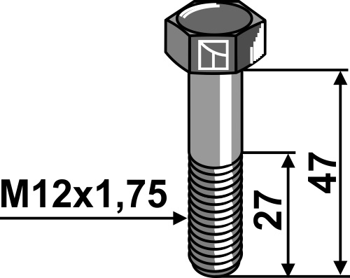 Bolt M12x1,75x47 - 10.9