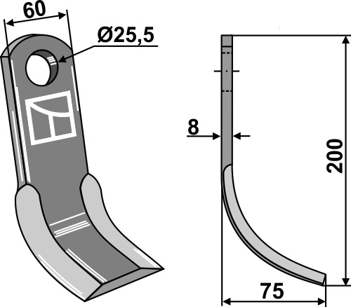 Y- kniv 200x60mm