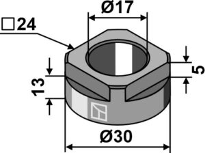 Bøsning 18xØ17xØ30