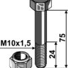 Bolt M10x1,5x75 m. låsemøtrik