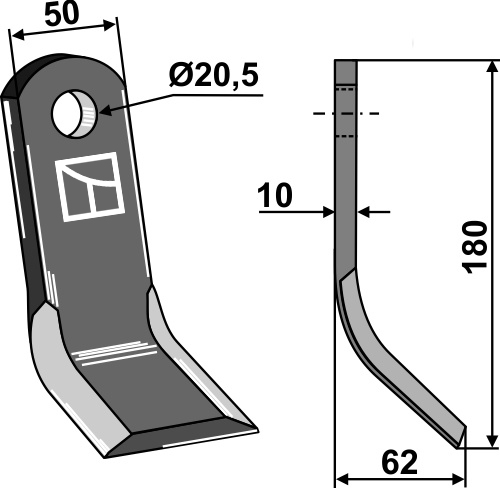 Y- kniv 180x50mm