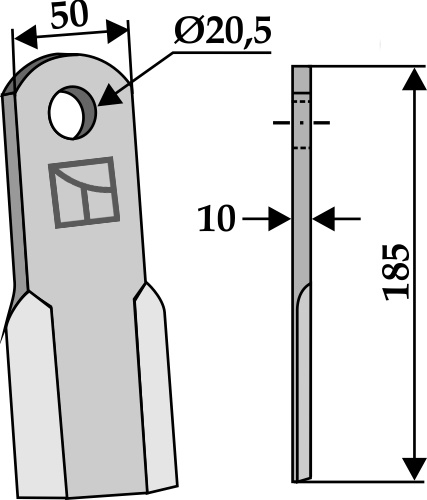 Kniv 185x50mm