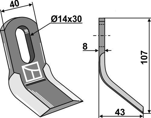 Y- kniv 107x40mm