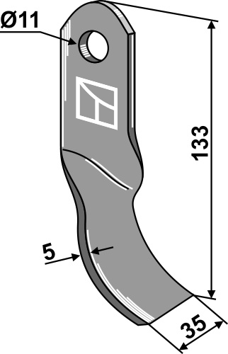 Slagle kniv vredet 133x35mm