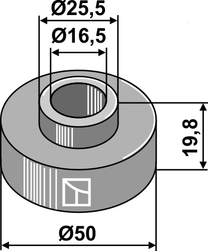 Bøsning 19,8xØ16,5xØ50
