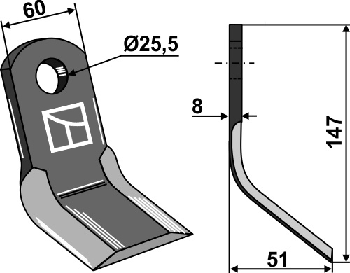 Y-kniv 147x60mm
