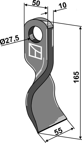 Slagle kniv vredet 165x50mm