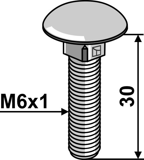 Bræddebolt M6x1x30 galvaniseret