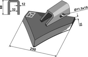 Kniv for grubbe - højre