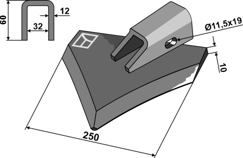 Kniv for grubbe - højre