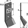 Slagle 190x60mm, venstre