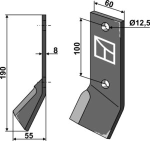 633-ind-390r Slagle 190x60mm, højre