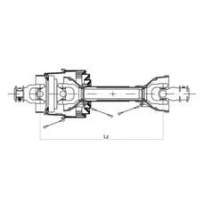 Sparex PTO Aksel (EUCV), (Lz) Længde: 893mm, 1 3/8'' x 6 Spline 80° W.A. Slide Lock til 1 3/8'' x 6 Spline Q.R.