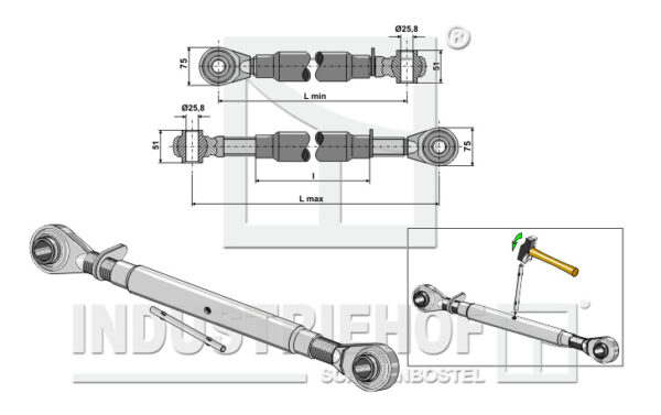 Topstang M30x3,5 standard