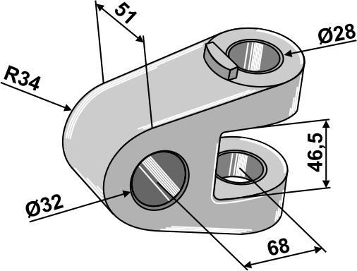 Led for topstangs ende - Ø32