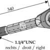 Topstangs ende med krydsled, 1.1/4'' UNC venstre