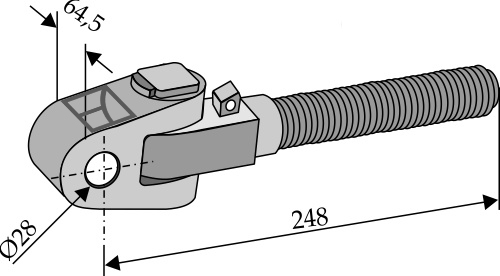 Topstangs ende med krydsled M36x3mm