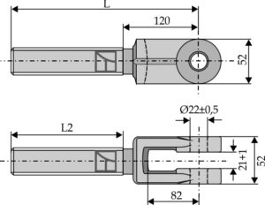 Gaffel for spindel M30x3,5