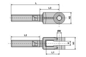 Gaffel for spindel M30x3,5