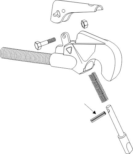 Hulspændestift for topstangs krog gl. model