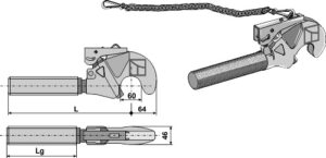 Topstangs ende for hurtig kobler M30x3