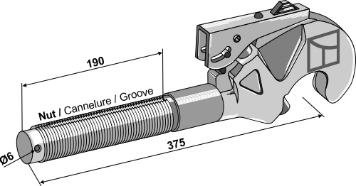 Topstangs ende for hurtigkobler 1.3/4''