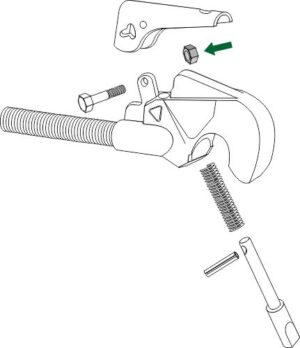Møtrik for topstangs krog gl. model