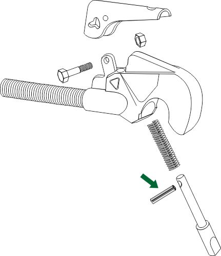 Hulspændestift for topstangs krog gl. model
