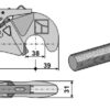 Topstangs ende for hurtigkobler M27x3