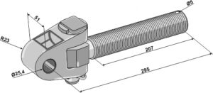 Topstangs ende med krydsled M36x3