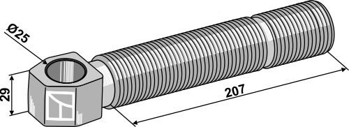 Spindel for topstangs led Ø25