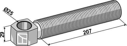 Spindel for topstangs led Ø25