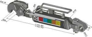 Hydraulisk topstang m. klo og krydsled