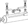 Gaffel med udv. gevind for hydraulisk topstang