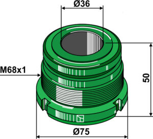 654-3-64 Top omløber for cylinder 63/36