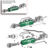 Hydraulisk topstang m. klo og kugleende