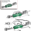 Hydraulisk topstang m. klo og kugleende