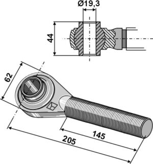 656-212 Topstangs ende hærdet M24x3