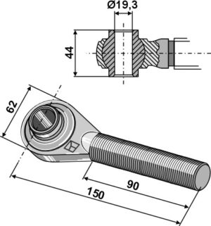 656-216 Topstangs ende hærdet M24x3