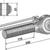 Topstangs ende med kugle M42x3 - 170